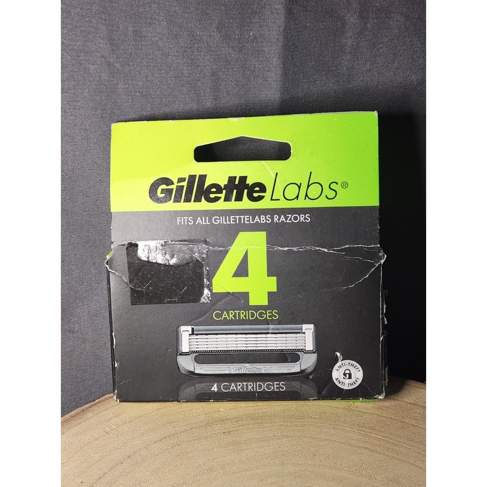 Gillette Labs Men's Razor Blade Refills with Exfoliating Bar, 4 Refills-SEE DESC